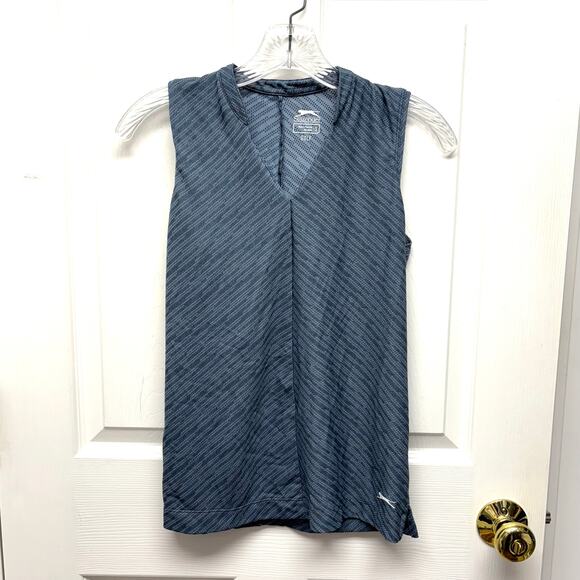 Slazenger Sleeveless Golf Shirt, Blue Gray Quick Dry, Split Neck, Women’s Size S - Picture 1 of 4